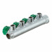 Коллектор FAR 3824 3412TP распределительный 3/4" (ВР-НР) с 4 отводами 1/2" НР, плоское уплотнение FK 3824 3412TP