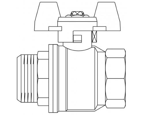Кран шаровый 1" НВ маховик из алюминия Optibal Oventrop 1076308