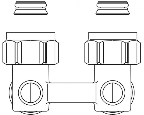 Узел нижнего подключения радиатора 3/4" НГ x 3/4" НР, угловой Multiflex F ZB Oventrop 1015814