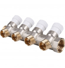 Коллектор Stout (SMB 6851 341204) 3/4 ВР(г) х 4 выхода 1/2 НР(ш) х 3/4 НР(ш) регулируeмый SMB 6851 341204