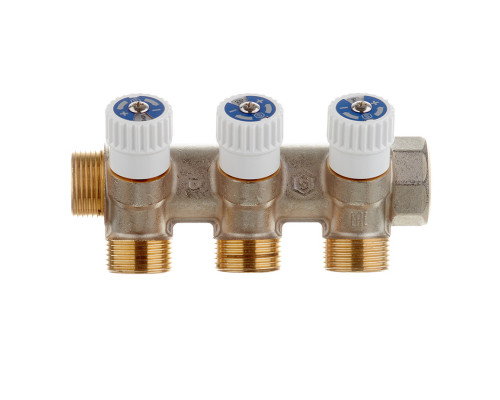 Коллектор Stout (SMB 6851 343403) 3/4 ВР(г) х 3 выхода 3/4(ЕК) х 3/4 НР(ш) регулирующий SMB 6851 343403