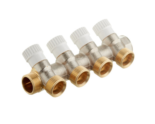 Коллектор Stout (SMB 6851 343404) 3/4 ВР(г) х 4 выхода 3/4(ЕК) х 3/4 НР(ш) регулирующий SMB 6851 343404