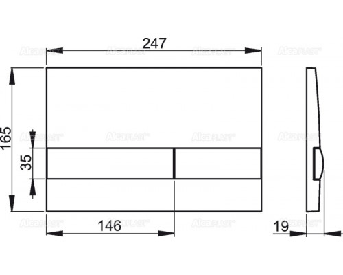 Клавиша смыва AlcaPlast M1728-5 (Черная/золотая)