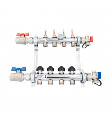 Комплект коллекторов HKV-D 1" на 10 контуров 3/4" ЕК с шаровыми кранами РЕХАУ