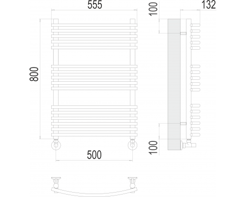 Марио П16 500х800 Полотенцесушитель TERMINUS