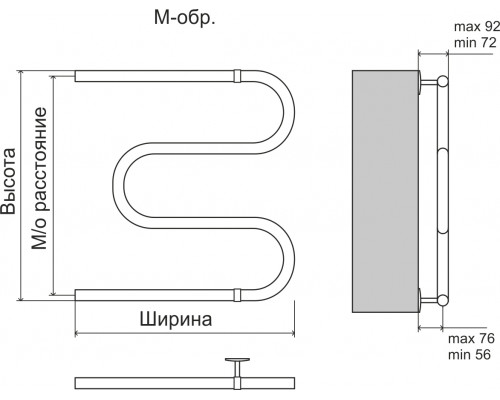 Эконом М-обр AISI 25 600х600 Полотенцесушитель TERMINUS