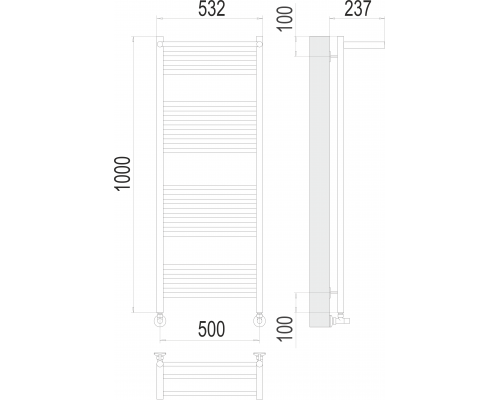 Аврора с/п П20 500х1000 Полотенцесушитель TERMINUS