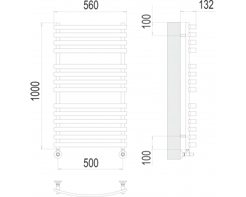 Капри П14 500х1000 Полотенцесушитель TERMINUS