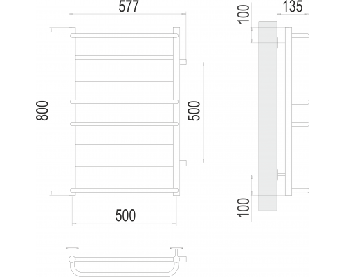 Евромикс П8 500х800 бп500 Полотенцесушитель TERMINUS