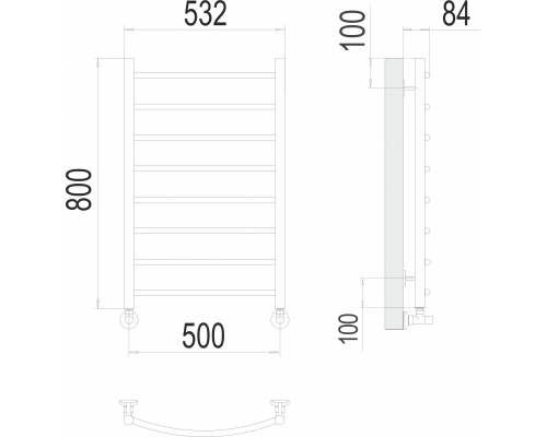 Классик П8 500х800 Полотенцесушитель TERMINUS