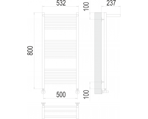 Аврора с/п П16 500х800 Полотенцесушитель TERMINUS