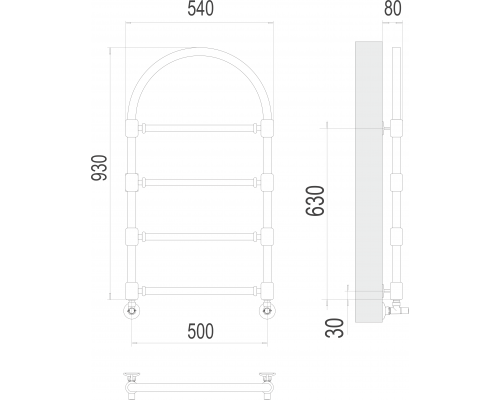 Версаль П4 500*930 Полотенцесушитель TERMINUS
