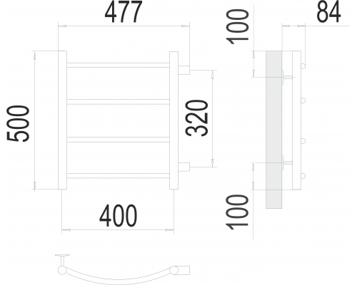 Классик П4 400х500 бп320 Полотенцесушитель TERMINUS