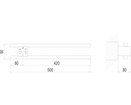 Полка Электро П2 ПРОФ 500х90 NEW