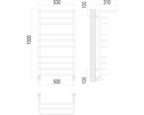 Арктур П10 500х1000 Полотенцесушитель TERMINUS