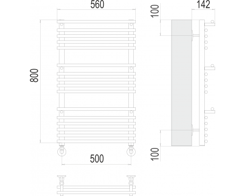 Вента люкс П16 500х800 Полотенцесушитель TERMINUS