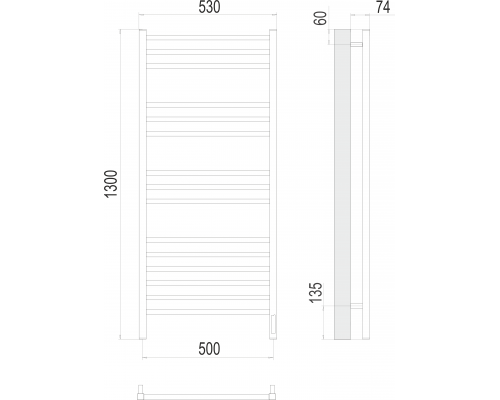 Ватикан П15 500х1300 электро (sensor quick touch) Полотенцесушитель TERMINUS