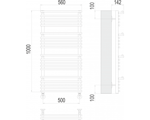 Вента люкс П20 500х1000 Полотенцесушитель TERMINUS