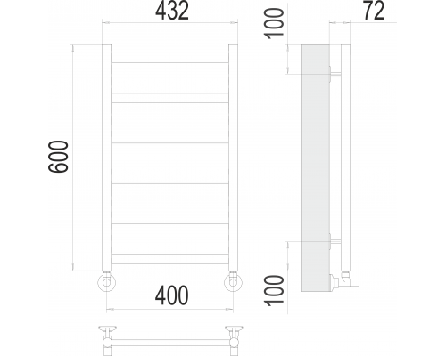 Аврора П6 400х600 Полотенцесушитель TERMINUS