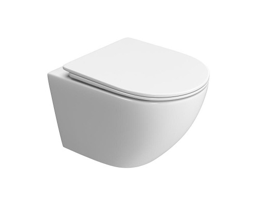 Унитаз BelBagno Uno BB5177CH-TOR/SC подвесной, безободковый, сиденье с микролифтом, белый