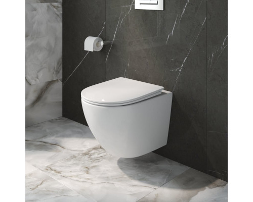 Унитаз BelBagno Uno BB5177CH-TOR/SC подвесной, безободковый, сиденье с микролифтом, белый